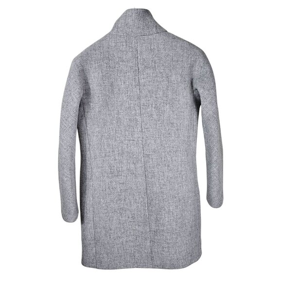 J. Crew Nello Gori Italian Stadium Cloth Coat Size 00 Gray Wool Stand Collar - Picture 2 of 11